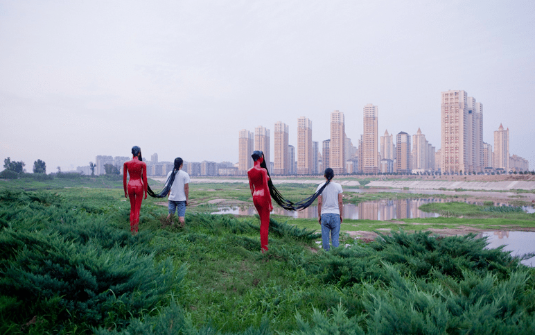 Sarah Trouche, View on Tower, Songzhuang, China, 2011 - Photography mounted on aluminium (105 x 70 cm) (30 x 20 cm)